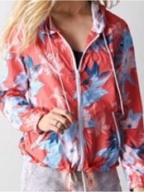 American Eagle Floral Windbreaker Small